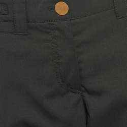Pre Owned Dolce & Gabbana Black Wool Logo Metal Detail Trousers L