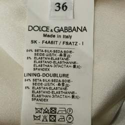 Pre Owned Dolce & Gabbana Pink/Black Rose Print Silk Flared Midi Skirt XS