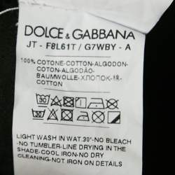 Pre Owned Dolce & Gabbana Black Printed Jersey Crew Neck T-Shirt S