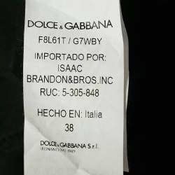 Pre Owned Dolce & Gabbana Black Printed Jersey Crew Neck T-Shirt S