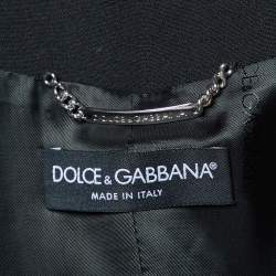 Pre Owned Dolce & Gabbana Black Wool Fur Collar Detail Jacket M