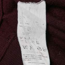 Pre Owned Dolce & Gabbana Burgundy Wool Lace Detail Sleeveless Top M