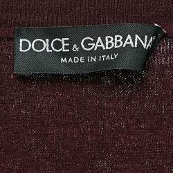 Pre Owned Dolce & Gabbana Burgundy Wool Lace Detail Sleeveless Top M