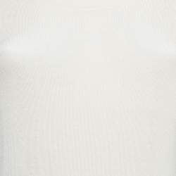 Pre Owned Dolce & Gabbana Cream Silk Knit Round Neck Sweatshirt S