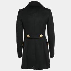 Dolce & Gabbana Black Wool Felt Double Breasted Coat S