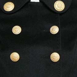 Dolce & Gabbana Black Wool Felt Double Breasted Coat S