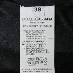 Dolce & Gabbana Black Wool Felt Double Breasted Coat S