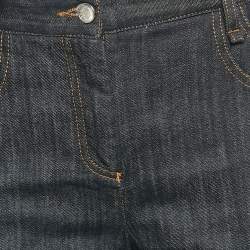 Pre Owned Dolce & Gabbana Indigo Blue Logo Applique Denim Jeans M Waist 32" 