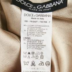 Pre Owned Dolce & Gabbana Navy Blue Floral Print Cotton Midi Dress M