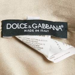 Pre Owned Dolce & Gabbana Navy Blue Floral Print Cotton Midi Dress M
