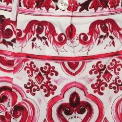 Pre Owned Dolce & Gabbana Multicolor Majolica Print Cotton Cropped Trousers S