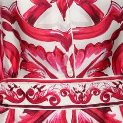 Pre Owned Dolce & Gabbana Multicolor Majolica Print Silk Top M