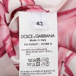 Pre Owned Dolce & Gabbana Multicolor Majolica Print Silk Top M