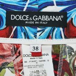 Dolce & Gabbana Multicolor Floral Majolica Print Silk Bermuda Shorts S