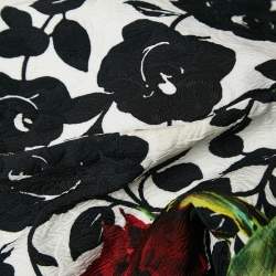 مملوكة مسبقًا Dolce & Gabbana White Floral Print Jacquard Mini Skirt L