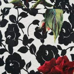 مملوكة مسبقًا Dolce & Gabbana White Floral Print Jacquard Mini Skirt L