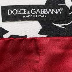 مملوكة مسبقًا Dolce & Gabbana White Floral Print Jacquard Mini Skirt L