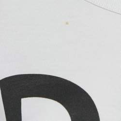 Pre Owned Dolce & Gabbana White Logo Print Cotton Jersey T-Shirt S