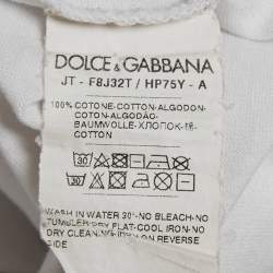 Pre Owned Dolce & Gabbana White Logo Print Cotton Jersey T-Shirt S