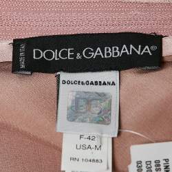 Pre Owned Dolce & Gabbana Pink Lace Trim Stretch Satin Camisole Top M