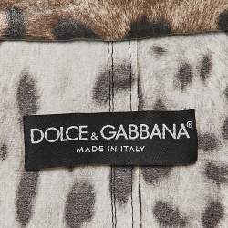 Dolce & Gabbana Brown Leopard Print Double Breasted Trench Coat S