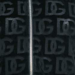 Pre Owned Dolce & Gabbana Black DG Debossed Cotton Knit Bomber Jacket S