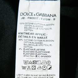 Pre Owned Dolce & Gabbana Black DG Debossed Cotton Knit Bomber Jacket S