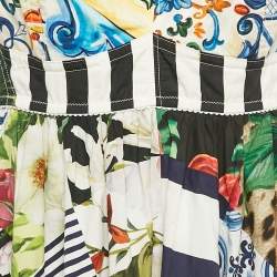 Pre Owned Dolce & Gabbana Multicolor Printed Cotton Mini Dress L