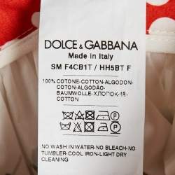 Pre Owned Dolce & Gabbana White Vegetable Print Tiered Mini Skirt L