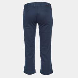 Pre Owned Dolce & Gabbana Navy Blue Cotton Capri Pants M
