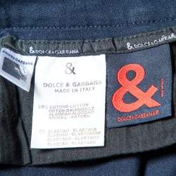 Pre Owned Dolce & Gabbana Navy Blue Cotton Capri Pants M