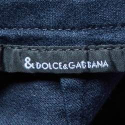 Pre Owned Dolce & Gabbana Navy Blue Cotton Capri Pants M