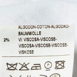 Pre Owned Dolce & Gabbana White Cotton Tweed Trimmed T-Shirt S