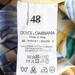 Pre Owned Dolce & Gabbana Multicolor Printed Cotton Midi Skirt L