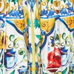 Pre Owned Dolce & Gabbana Multicolor Printed Cotton Midi Skirt L