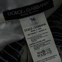Pre Owned Dolce & Gabbana Blue/White Majolica Print Cotton Pleated Short Dress XS