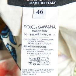 Pre Owned Dolce & Gabbana Multicolor Floral Print Cotton Pleated Midi Dress L