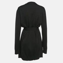 Pre Owned Dolce & Gabbana Black Knit Belted Long Cardigan M