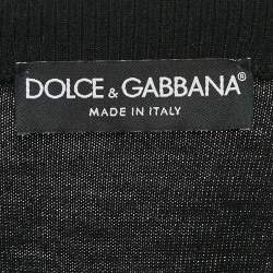 Pre Owned Dolce & Gabbana Black Knit Belted Long Cardigan M