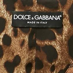 Pre Owned Dolce & Gabbana Brown Printed satin and Jacquard Patchwork Waist Coat M