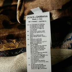 Pre Owned Dolce & Gabbana Brown Printed satin and Jacquard Patchwork Waist Coat M