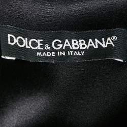 Pre Owned Dolce & Gabbana Black Floral Print Crepe Midi Dress XS