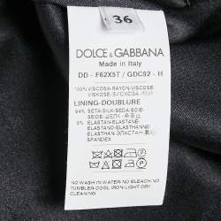 Pre Owned Dolce & Gabbana Black Floral Print Crepe Midi Dress XS