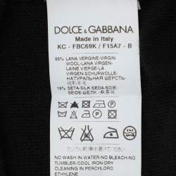 Pre Owned Dolce & Gabbana Black Wool/Silk Sweaters Cardigan M