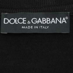 Pre Owned Dolce & Gabbana Black Wool/Silk Sweaters Cardigan M