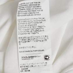 Dolce & Gabbana White Printed Cotton Sleeveless T-Shirt S