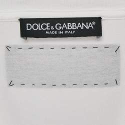 Dolce & Gabbana White Printed Cotton Sleeveless T-Shirt S