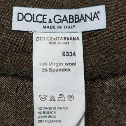 Dolce & Gabbana Brown Wool Straight Leg Culottes L