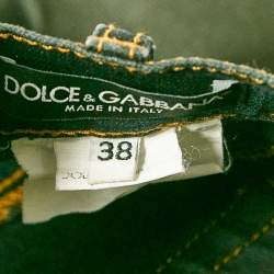 Pre Owned Dolce & Gabbana Blue Faded Denim Girly Jeans S Waist 28"