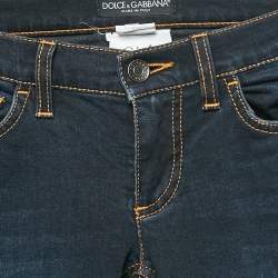 Pre Owned Dolce & Gabbana Blue Faded Denim Girly Jeans S Waist 28"